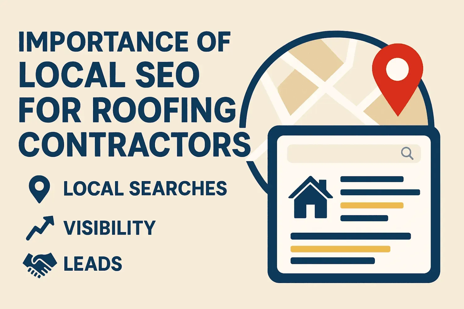 A graphic showing the importance of local SEO for roofing contractors.
