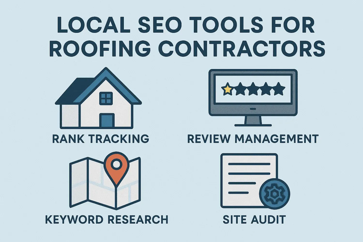 An image showcasing local SEO tools for roofing contractors.