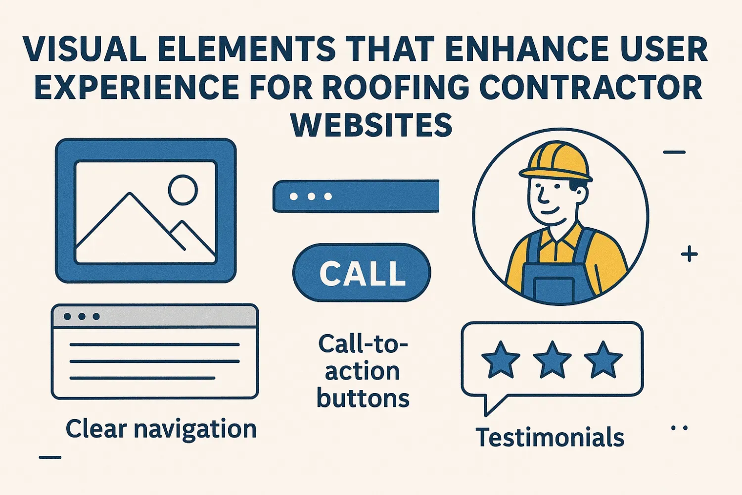 Visual elements that enhance user experience for roofing contractor websites.