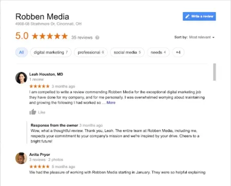 business reviews