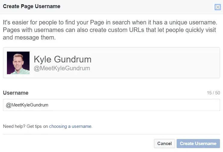 Page Username