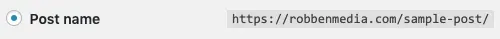 Wordpress permalink settings.