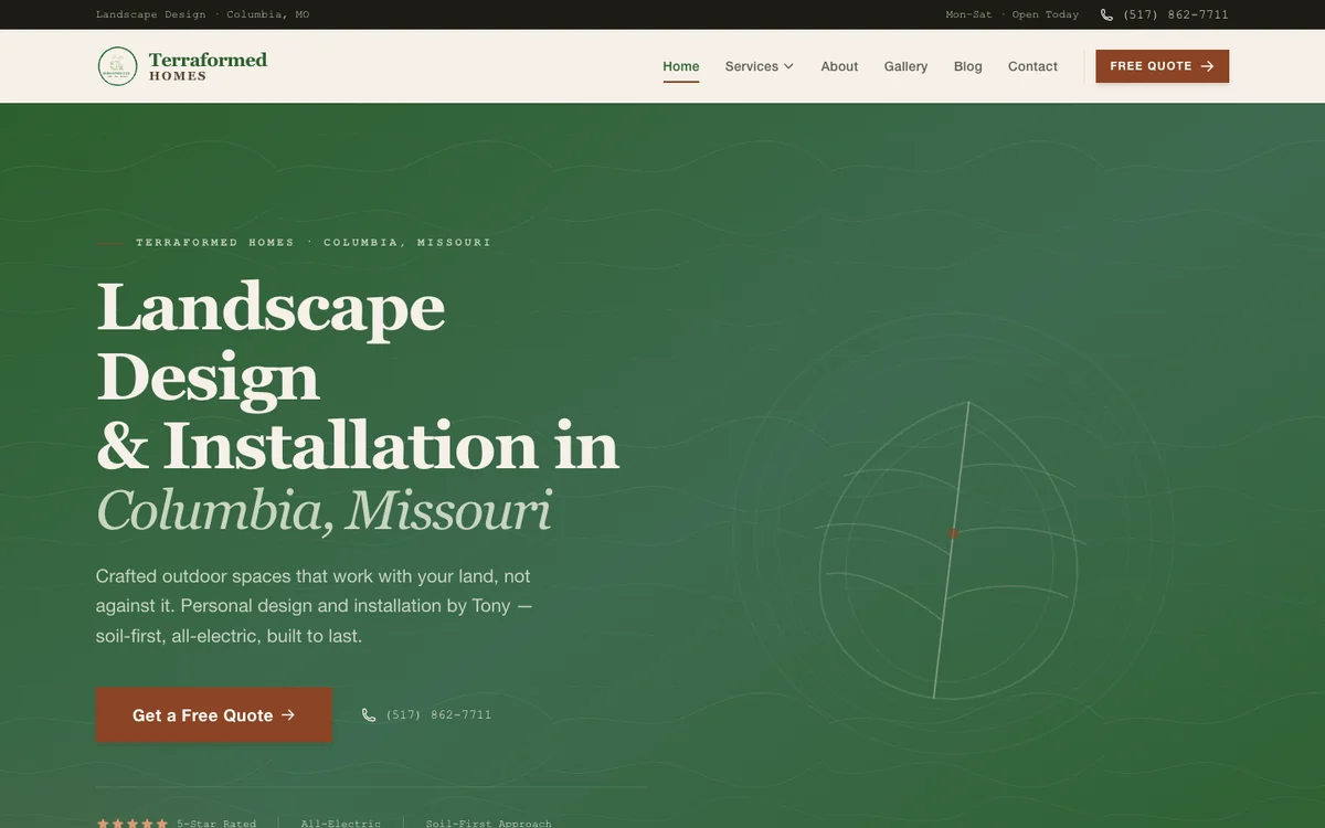Terraformed Homes website screenshot